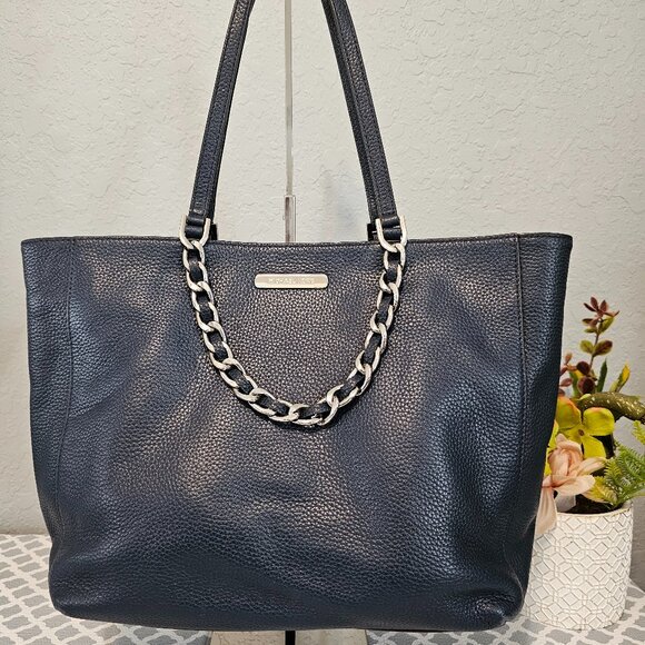 Michael Kors Harper Large Tote – Navy Pebbled Leather | EUC - Picture 1 of 16